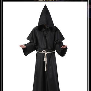 僧侶服 ローブ コスプレ 神父 修道士 霊媒師 牧師 異世界 仮装 赤 M Cの画像7