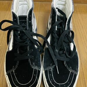 vans stussy wネーム コラボ ストリート sk8-hi v38stussy 86025 カーキ ブラック スエード pro プロ 総柄 old skool オールドスクール usaの画像2