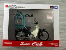 [4-13] アオシマ1/12 スケールダイキャストモーターサイクルホンダ スーパーカブ 出前機付AOSHIMA HONDA Super Cub 完成品 バイク ミニカー_画像1