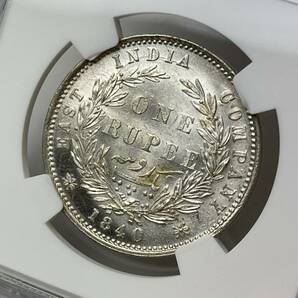 ◆1円〜 MS62 1840(B＆C) 英領インド 1ルピー 銀貨 NGC ヴィクトリア女王 ワイオン アンティークコイン 貨幣 硬貨 金貨 世界 (管理C67)の画像9