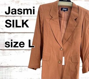 【新品未使用】Jasmi SILK 絹100% ジャケット 肩パッド L