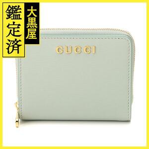 GUCCI グッチ スクリプト ミニウォレット ペールグリーン カーフ 二つ折り財布 【460】2147100503029