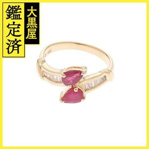 JEWELRY ジュエリー リング　K18YG　ルビー1.00/ダイヤモンド0.18 　4.2g　11号　2143400212357【207】