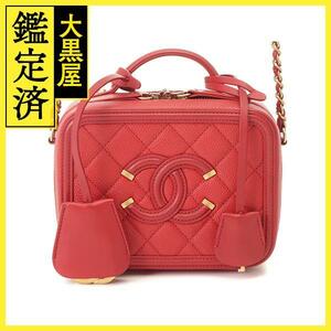 CHANEL Chanel CCfili Gree vanity bag red |GP caviar s gold [430]2148103639364