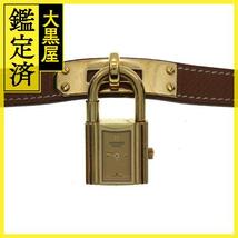 HERMES エルメス 腕時計 ケリーウォッチ KE1.201 ゴールドメッキ/クシュベル □B刻印 ゴールド文字盤 クオーツ【472】SJ_画像1