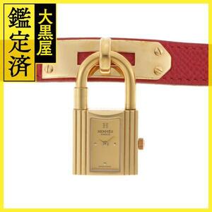 HERMES　エルメス　時計　ケリーウォッチ　KE1.201　クオーツ　GP/革　 ゴールド　2148103640476【207】