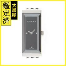 GUCCI グッチ 腕時計 Gフレーム 127.5 YA127504 ステンレス ブラック3Pダイヤモンド文字盤 クォーツ【472】SJ_画像1