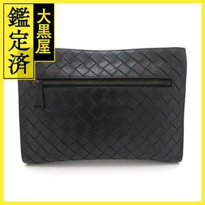 BOTTEGA VENETA ボッテガ・ヴェネタ クラッチバッグ セカンドバッグ イントレチャート ブラック レザー【473】