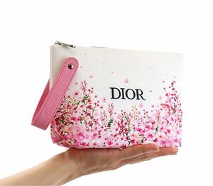 ノベルティクリスチャンディオール Dior コスメポーチ ミスディオールローズ&ローズ #ホワイト/ピンク新品未使用