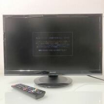 wE♪00通電OK!! SHARP 液晶カラーテレビ 2T-C22AD シャープ 2019年製 B-CASカード リモコン付き 現状品_画像1