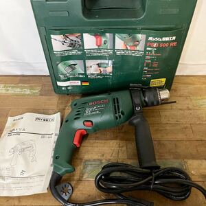 ●B908 ほぼ未使用品 BOSCH 振動ドリル PSB500RE 電動工具 ケース付