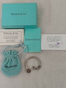 WR+454★ Tiffany & Co. ティファニー キーリング ゴルフボール ゴルフクラブ silver シルバー ダブルループ 保存袋 箱 ヴィンテージ