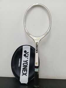 錬D★462 未使用長期保管品 YONEX ヨネックス テニスラケット CARBONEX CAB-4 L・M-4 ウッド ガット無し ヴィンテージ カバー付き