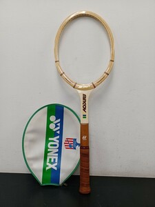 錬D★471 長期保管品 YONEX ヨネックス テニスラケット YONEX mingow7300 L-4 ウッド ガット無し ヴィンテージ カバー付き