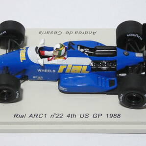 7297T/Spark スパーク 1/43 リアル Rial ARC1 No.22 4th US GP 1988 Andrea de Cesaris＆Eifelland E21 German GP 1972/ミニカーの画像5