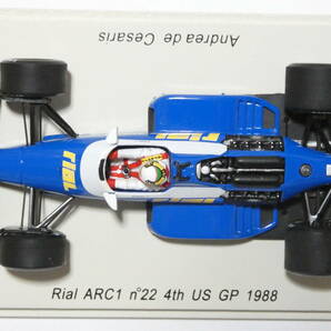 7297T/Spark スパーク 1/43 リアル Rial ARC1 No.22 4th US GP 1988 Andrea de Cesaris＆Eifelland E21 German GP 1972/ミニカーの画像6