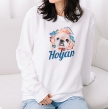 JUGLANS ユグランス　ほーやん　コラボ　トレーナー　（ホワイト）　M　ペキニーズ　犬　ドッグ　Printstar　Instagram　Hoyan_画像1
