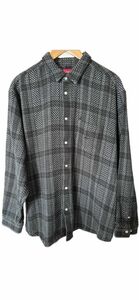 Supreme Basket Weave Plaid Shirt Black XLサイズ 長袖シャツ チェック柄 グレー ブラック