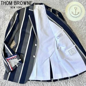 【USA製】トムブラウン 2008FW ストライプ柄 テーラードジャケット 3サイズ ウール
