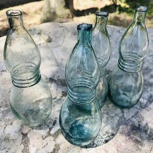 レトロびん ひょうたん瓶 気泡 ゆらゆらガラス 気泡たっぷり ニッキ水 昭和レトロ アクア ガラス瓶 