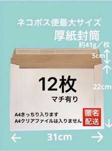 宅配レターケース　コートボール紙厚紙封筒　B5 対応サイズ　ネコポス最大　 厚紙封筒