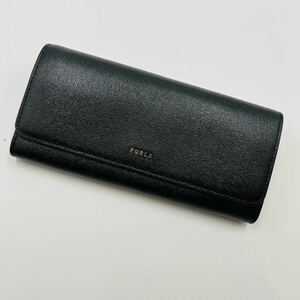 1円 〜【入手困難品】定価10万円 フルラ FURLA 長財布 札入れ 小銭入れ ウォレット ラウンドファスナー ブラック レザー メンズ レディース