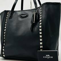 1円～【入手困難品】 定価10万円 コーチ COACH トートバッグ ビジネスバッグ ブリーフケース A4 2way レザー メンズ レディース ブラック_画像1