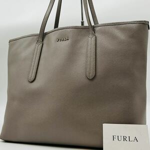 1円 〜【入手困難品】定価10万円 フルラ FURLA トートバッグ ビジネスバッグ ブリーフケース A4 2way グレー レザー メンズ レディース