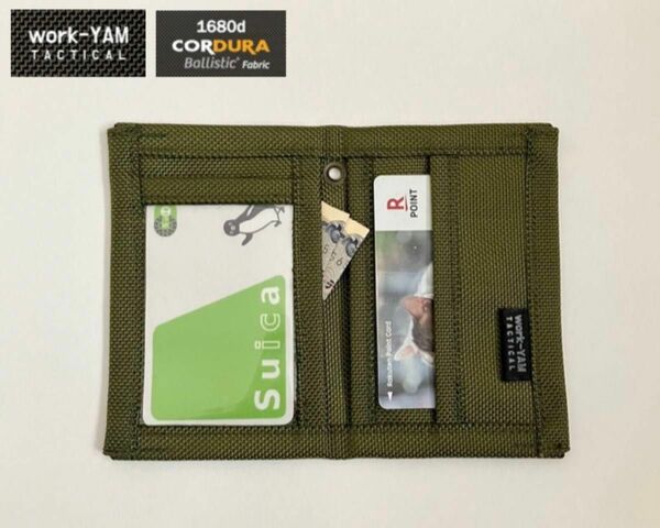 CORDURA バリスティック 1680D パスケース ODコーデュラ オリーブ 陸上自衛隊 ミリタリー カードケース