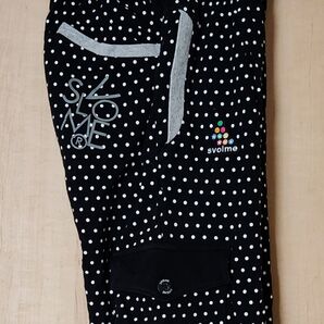 スボルメ ドット カーゴ パンツ 七分丈 S 黒×白×灰 裏毛 厚手 美品