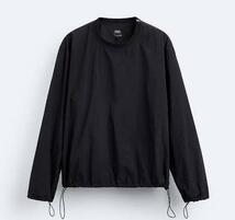 ★新品 ZARA ザラ ジッパー テクニカル スウェットシャツ ブラック ジャケット ナイロン 長袖 トップス プルオーバー メンズ M★_画像1