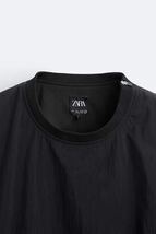 ★新品 ZARA ザラ ジッパー テクニカル スウェットシャツ ブラック ジャケット ナイロン 長袖 トップス プルオーバー メンズ M★_画像4