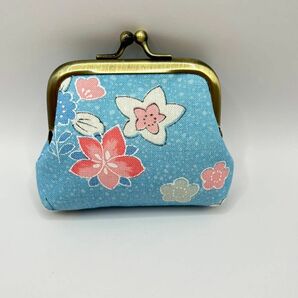 【ハンドメイド】　小さいがま口　小銭入れ　/ 着物リメイク