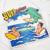 古着 90s HOBIE SURF MONSTER プリントTシャツ トップス メンズM ホワイト シングルステッチ_画像3