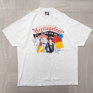 古着 80s 90s SCREEN STARS スクリーンスターズ サーカス プリント Tシャツ USA製 ホワイト シングルステッチ