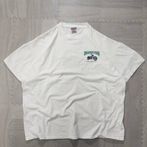 古着 90s ONEITA HIGH－PEGS ハーレーダビッドソン オマージュ バイク Tシャツ トップス メンズXXXL ホワイト USA製 シングルステッチ