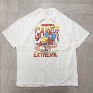 古着 90s DELTA GAMER EXTREME Ｔシャツ トップス メンズXL ホワイト USA製 シングルステッチ