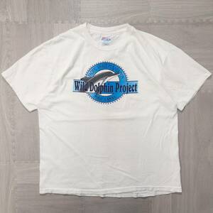 古着 90s Hanes ヘインズ Wild Dolphin project Ｔシャツ トップス メンズXL ホワイト USA製 シングルステッチ