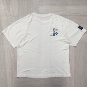 古着 90s HUMEUR DESIGN キャラクタープリントＴシャツ トップス メンズＬ相当 ホワイト シングルステッチ