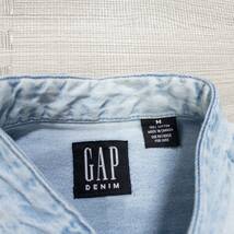 古着 90s GAP オールドギャップ ボックスシルエット スタンドカラー 長袖シャツ トップス メンズM カナダ製_画像3