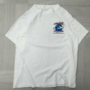 古着 90s クレジットカード アドバタイジング 両面プリント Tシャツ トップス メンズXL相当 USA製 ホワイト