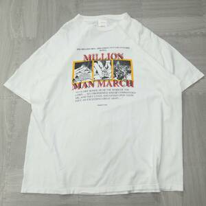 古着 90s MILLON MAN MARCH プリント Tシャツ トップス メンズXL相当 ホワイト