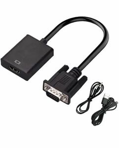 VGA-HDMI 変換 アダプタ HDMIケーブルVGA→HDMI 出力 ビデオ変換アダプタ VGA(オス) to HDMI(メス) 変換 アダプタ 1080P 音声転送