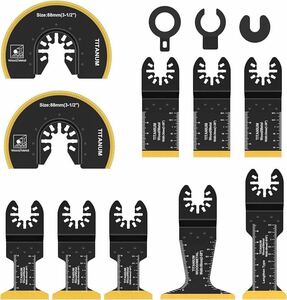マルチツール 替刃 刃先チタンメッキ 10点セット チタンメッキ 替え刃 金属木材兼用 超硬 カットソーブレード マルチ交換用ブレード 高速切