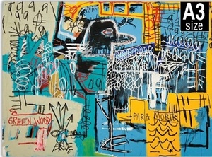 バスキア/ Basquiatキャンバスアートポスター オリジナルアート作品　A3サイズ B10