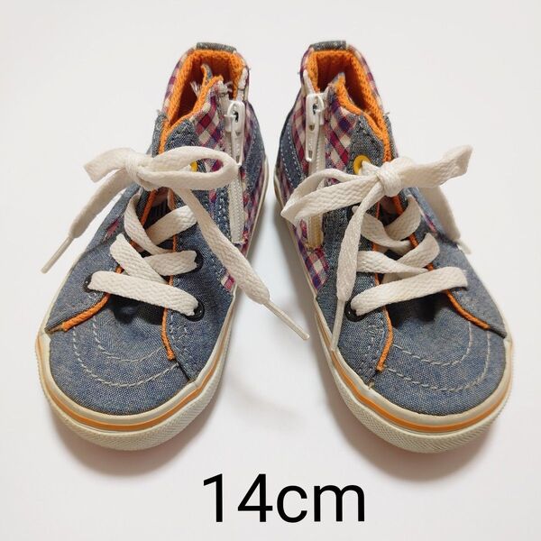 美品【14cm】VANS 子供 靴 ベビーシューズ バンズ 女の子 男の子