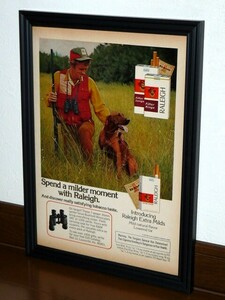 1974年 USA 70s 洋書雑誌広告 額装品 Raleigh Tobacco ラレー タバコ (A4size) / 検索用 店舗 ガレージ 看板 ディスプレイ AD 装飾