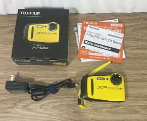 ■FR2043 FUJIFILM フジフィルム FINEPIX XP120 コンパクトカメラ デジカメ イエロー 充電器付 中古美品