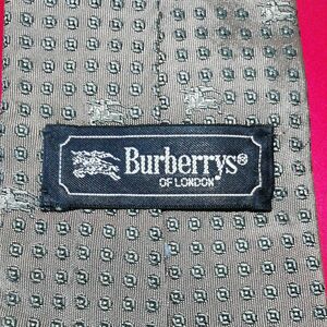 【USED美品】ネクタイ　バーバリーロンドン　Burberrys OF LONDON　茶系　総ホースロゴ　ドット　シルク