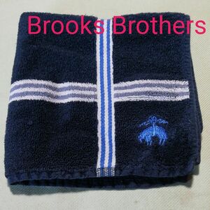 【USED良品】タオルハンカチ　ブルックスブラザーズ　Brooks Brothers　約24㌢　ロゴ刺繍　ハンドタオル